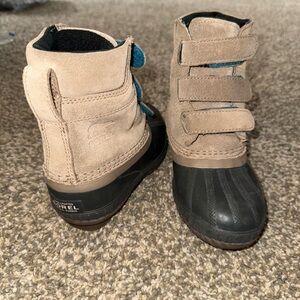 Brand new Sorel Kids' Tan and Black Boots- size 12